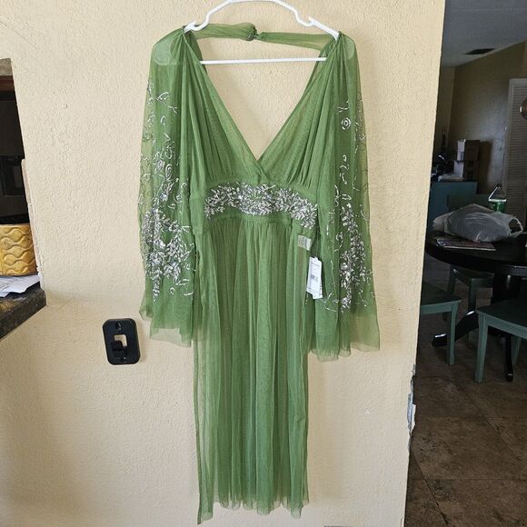 Free People Vintage Dreams Embellished Sequin Maxi Top Sheer Cover Up Dr… - Picture 3 of 9